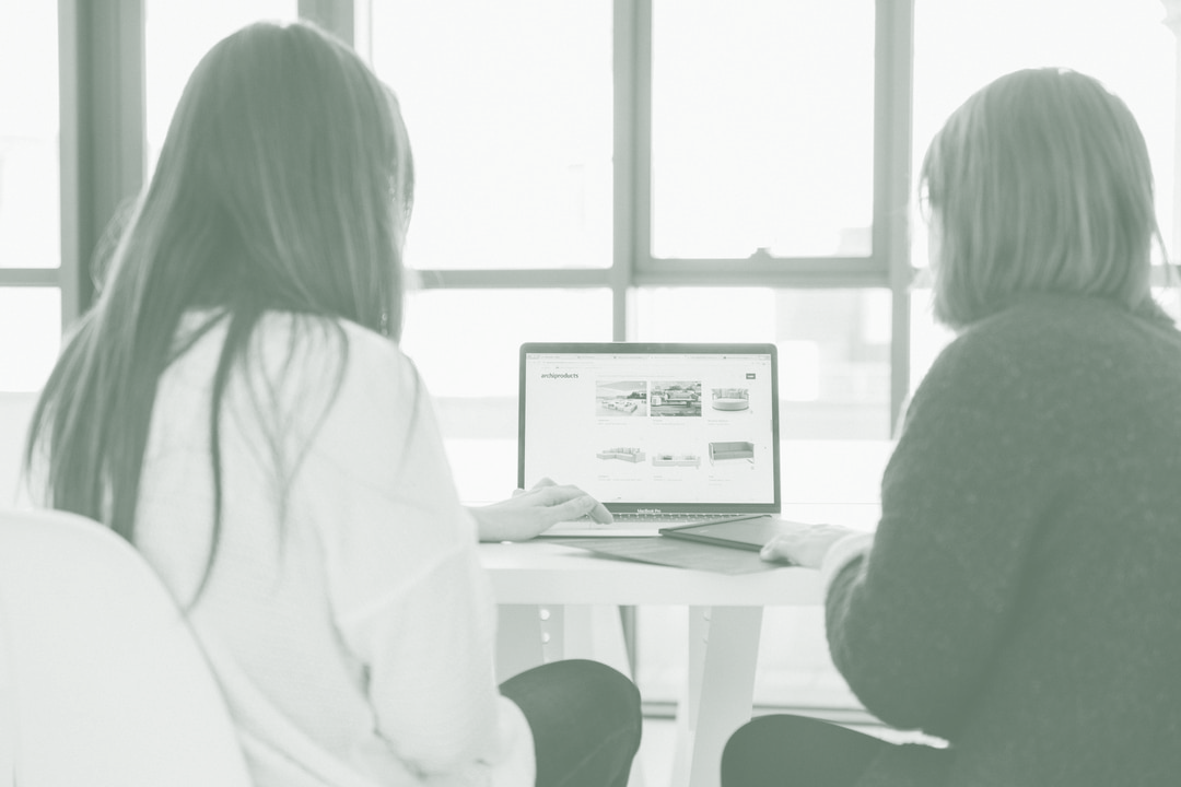 Two Women working on a Laptop