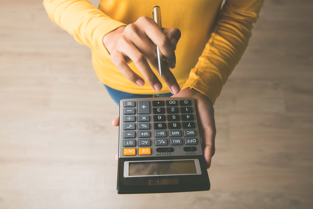 Person Using a Calculator