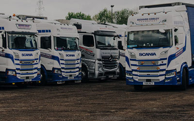 A group of large lorries