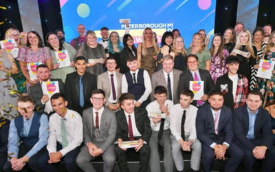 Group of young adults at awards ceremony 